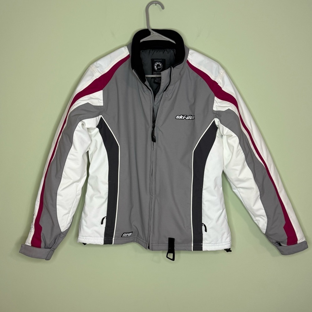 Vintage Ski Doo snow mobile‎ ski snowboard winter jacket woman M coat gray